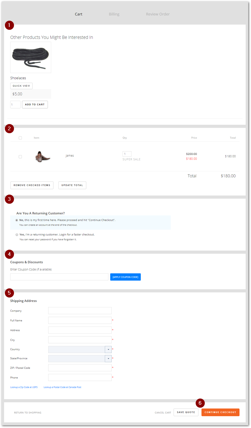 Checkout Step 1